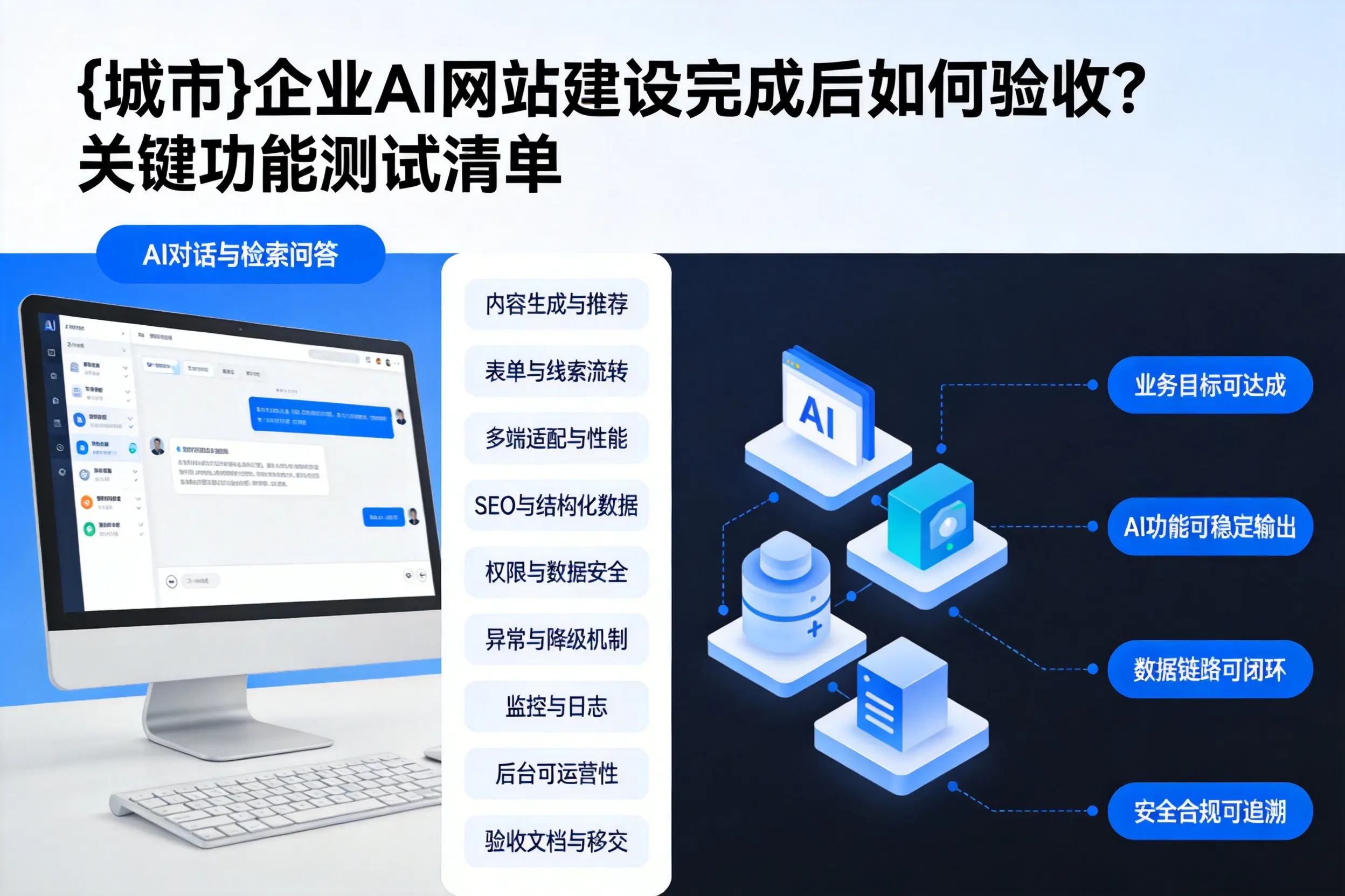张家界企业AI网站建设完成后如何验收?关键功能测试清单