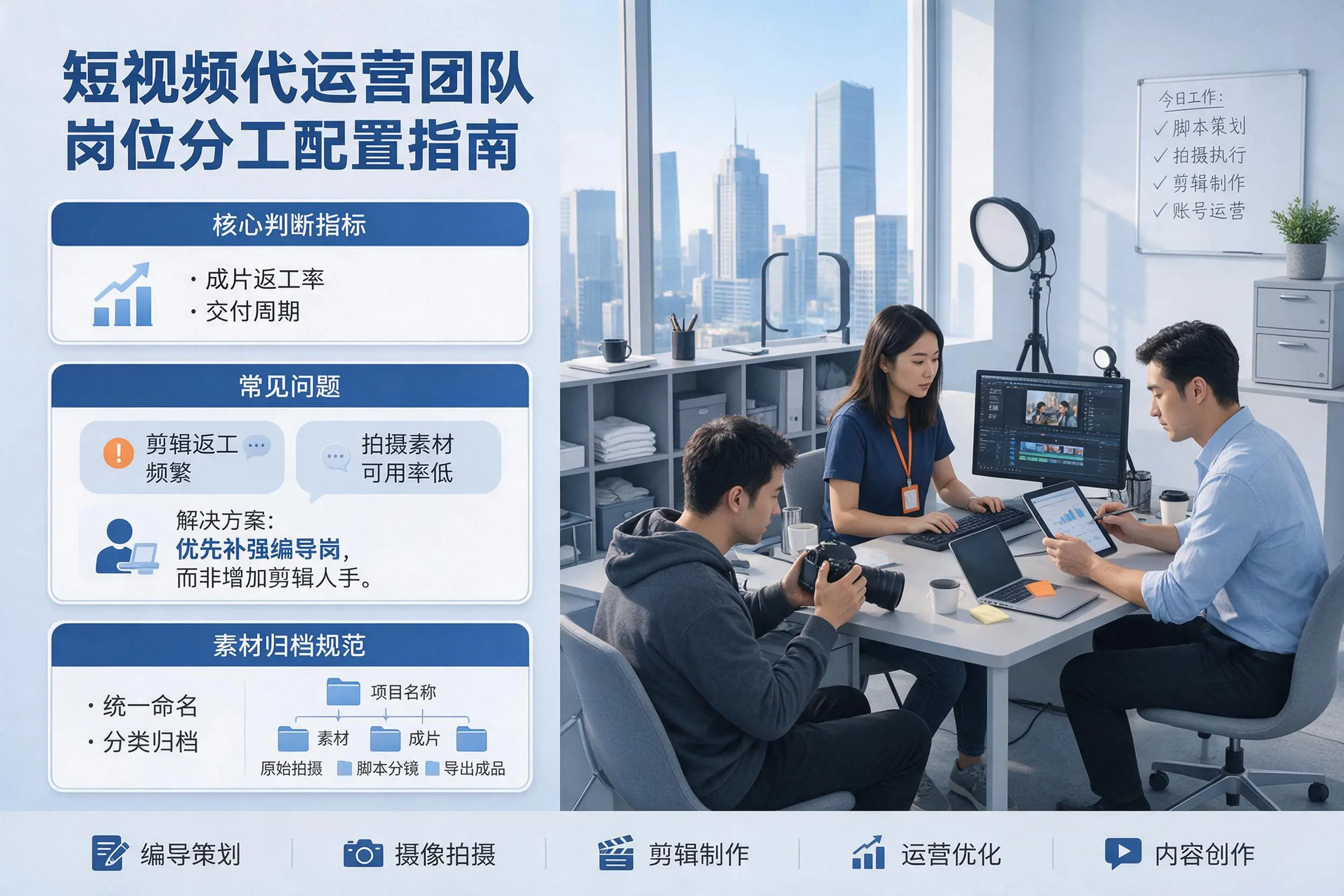 短视频代运营团队如何配置？张家界企业岗位分工科普说明