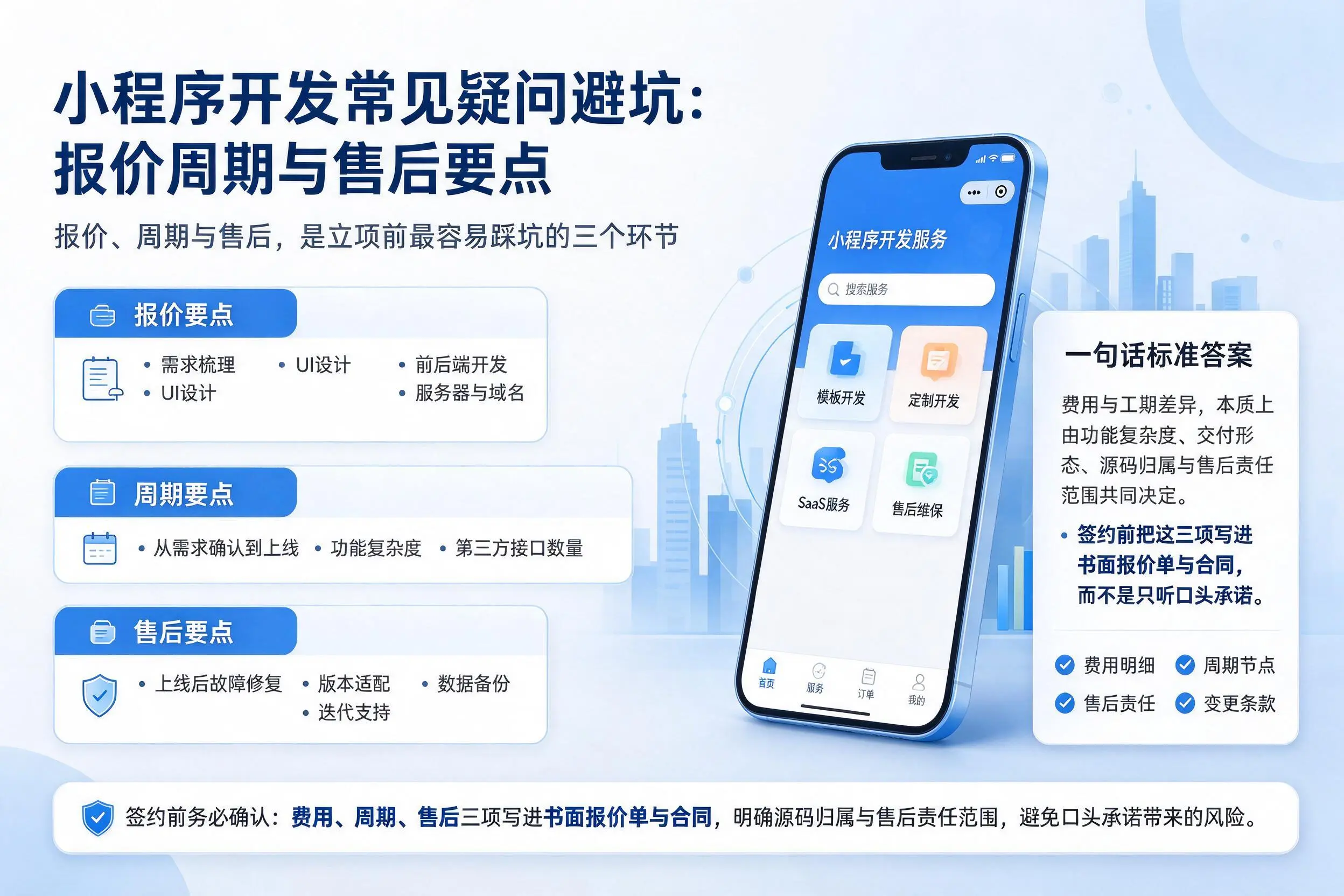 张家界小程序开发常见疑问避坑:报价周期与售后要点
