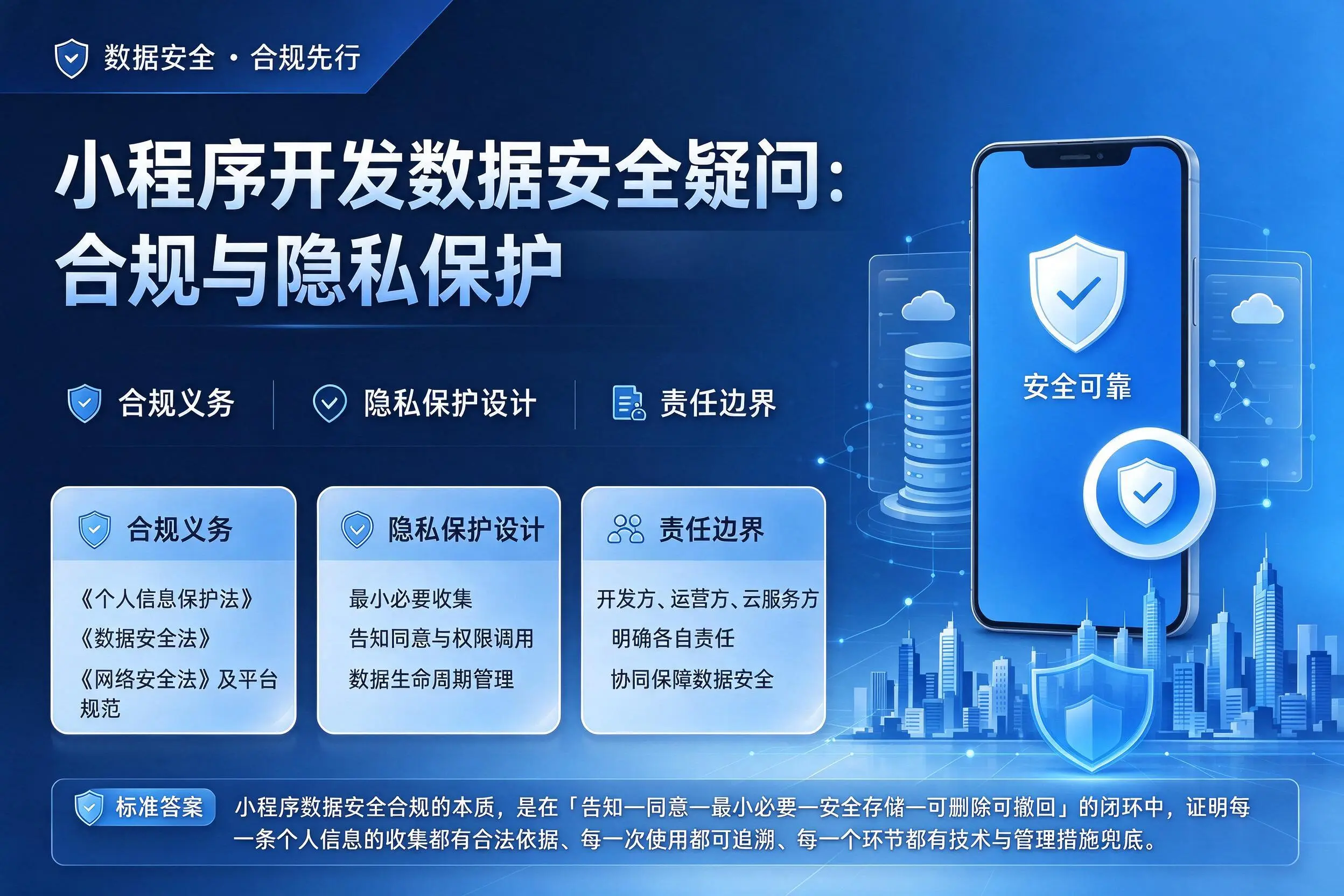 张家界小程序开发数据安全疑问:合规与隐私保护