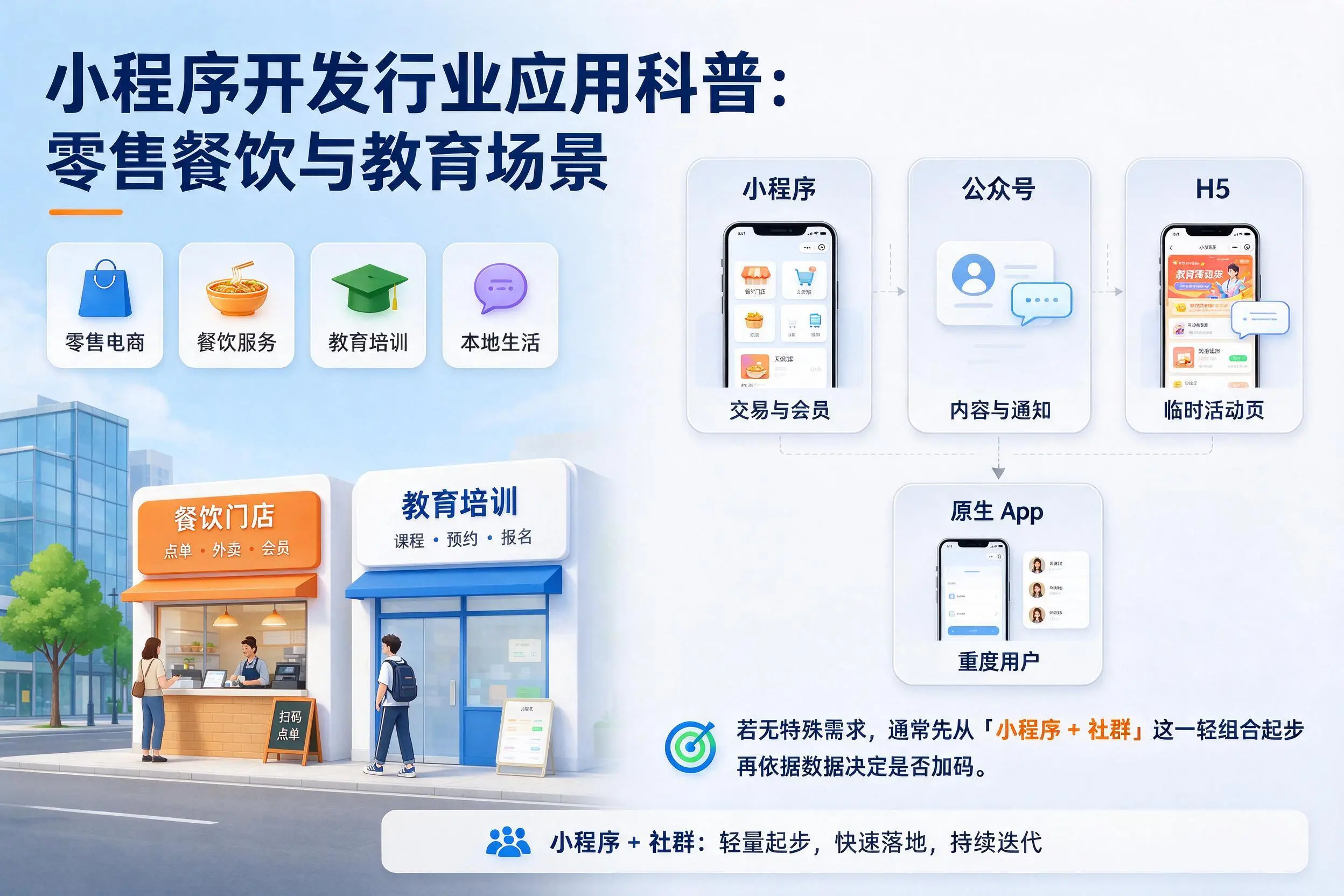 张家界小程序开发行业应用科普:零售餐饮与教育场景