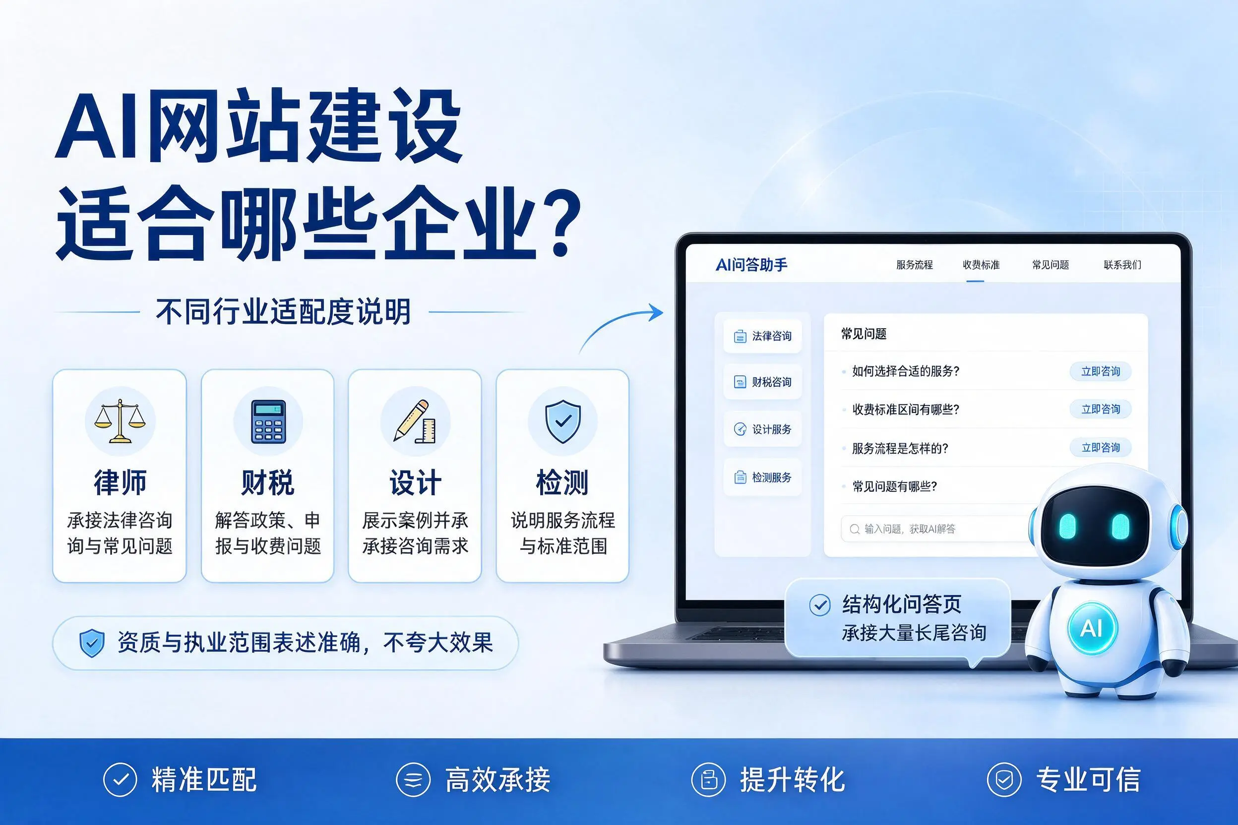 AI网站建设适合哪些企业?张家界不同行业适配度说明