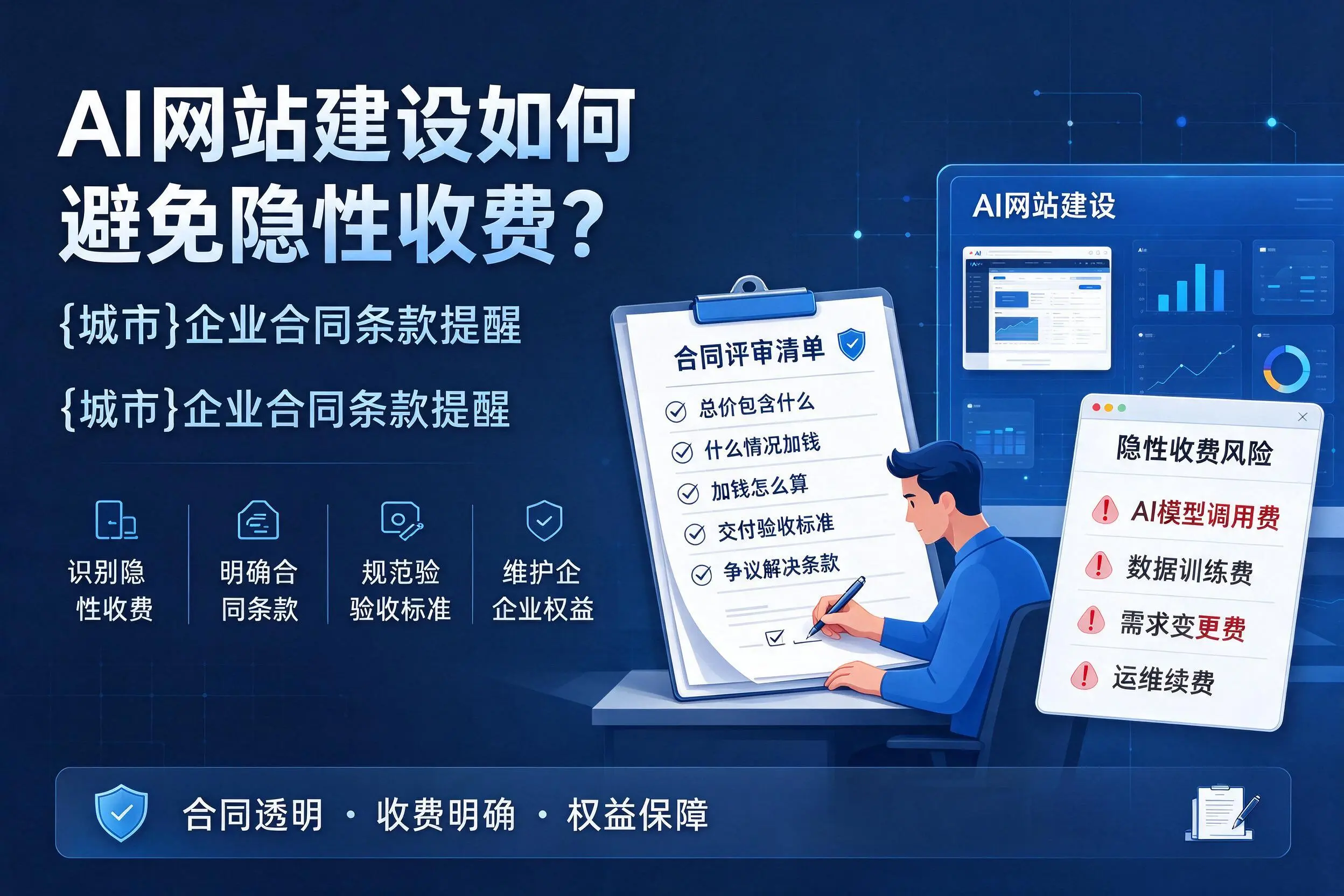 AI网站建设如何避免隐性收费?张家界企业合同条款提醒