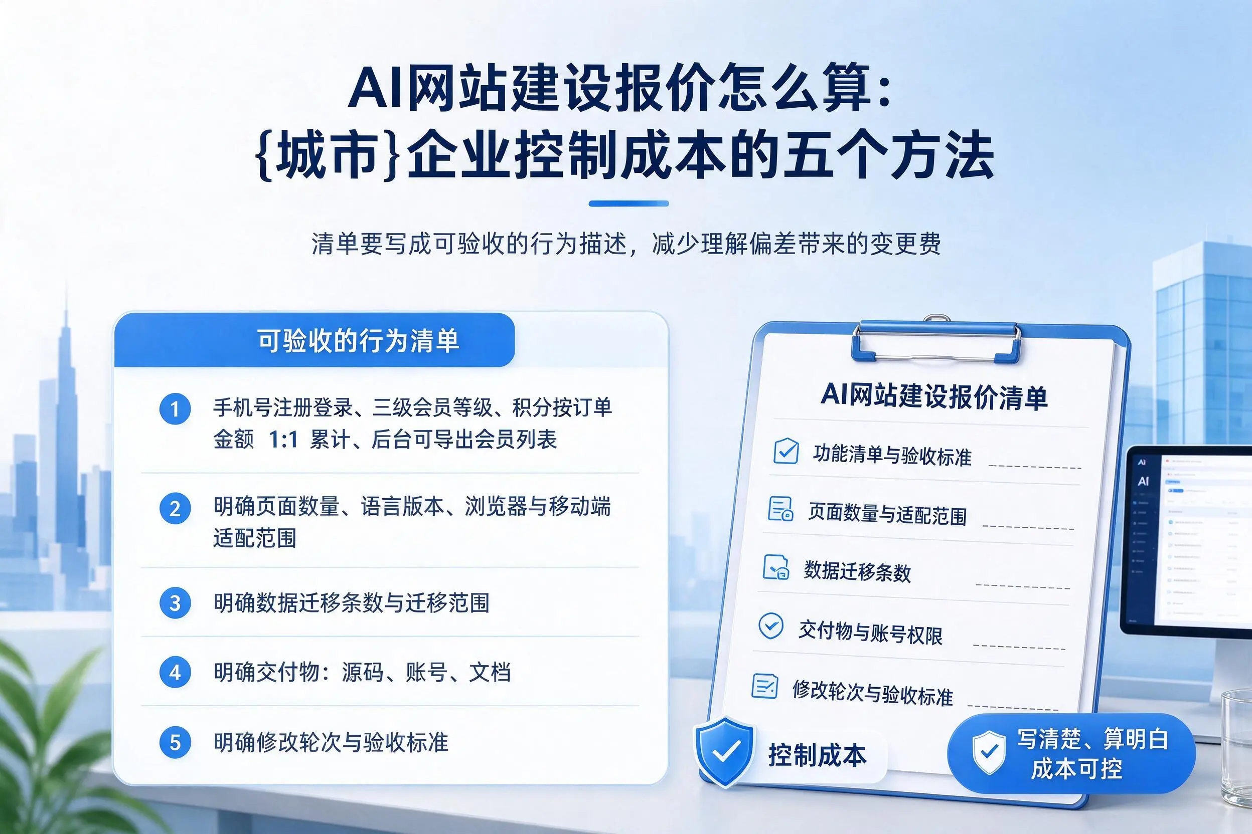 AI网站建设报价怎么算:张家界企业控制成本的五个方法